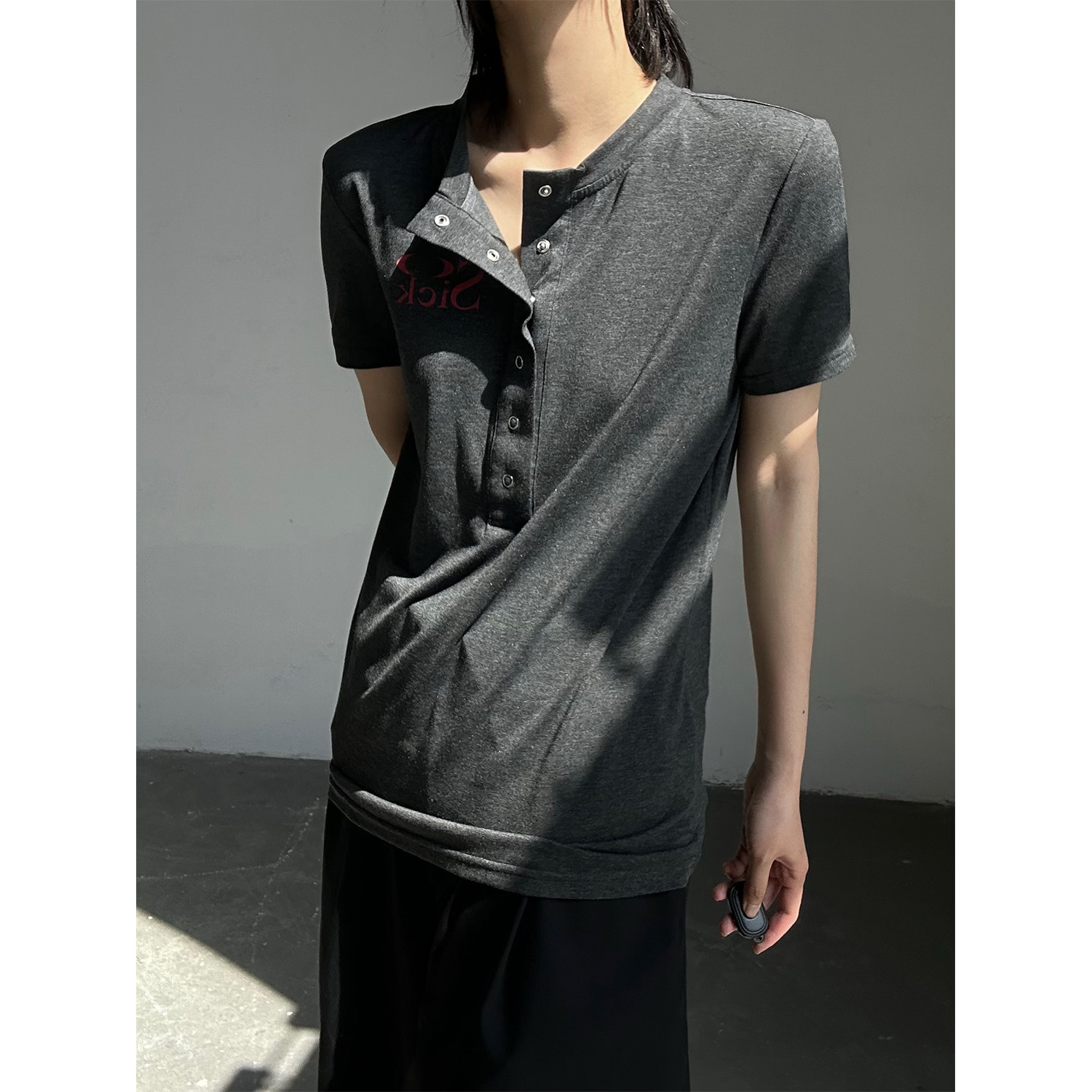 C316TH552P48夏装新款短袖T恤时尚百搭修身tee个性polo衫字母,男装T恤,电商C316