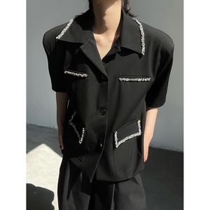 C316 XZ8160 P98 夏装新款短袖西服小香风个性外套西装图片