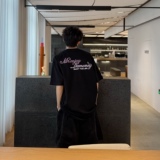 C316T8043P38夏装新款短袖T恤植绒设计时尚针织衫宽松黑色，男装T恤，电商C316