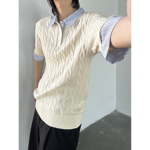 C316 T8228 P68 4色入 miu感polo衫毛衣针织短袖T恤时尚tee潮图片