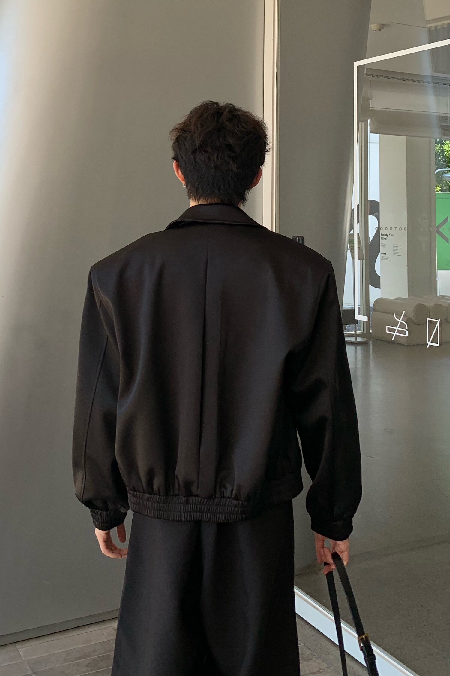 C316JK1213P128秋装蝴蝶结设计时尚宽松短款夹克外套松弛感,男装夹克,电商C316
