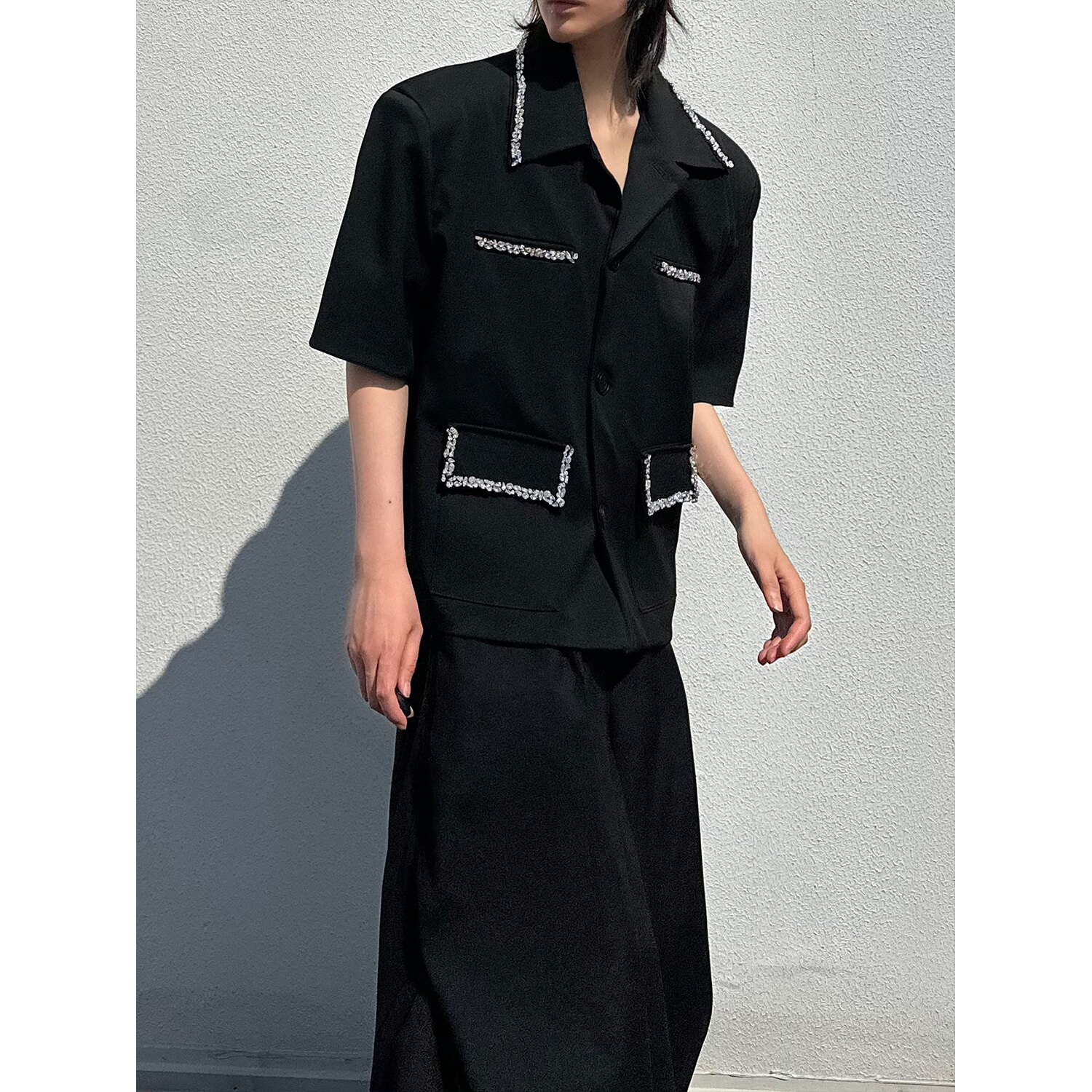 C316XZ8160P98夏装新款短袖西服小香风个性外套西装,男装西服,电商C316