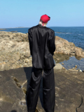 C316XZ205P98K206P68西服套装黑色秋冬新款丝滑西装网红潮男，男装西服套装，电商C316