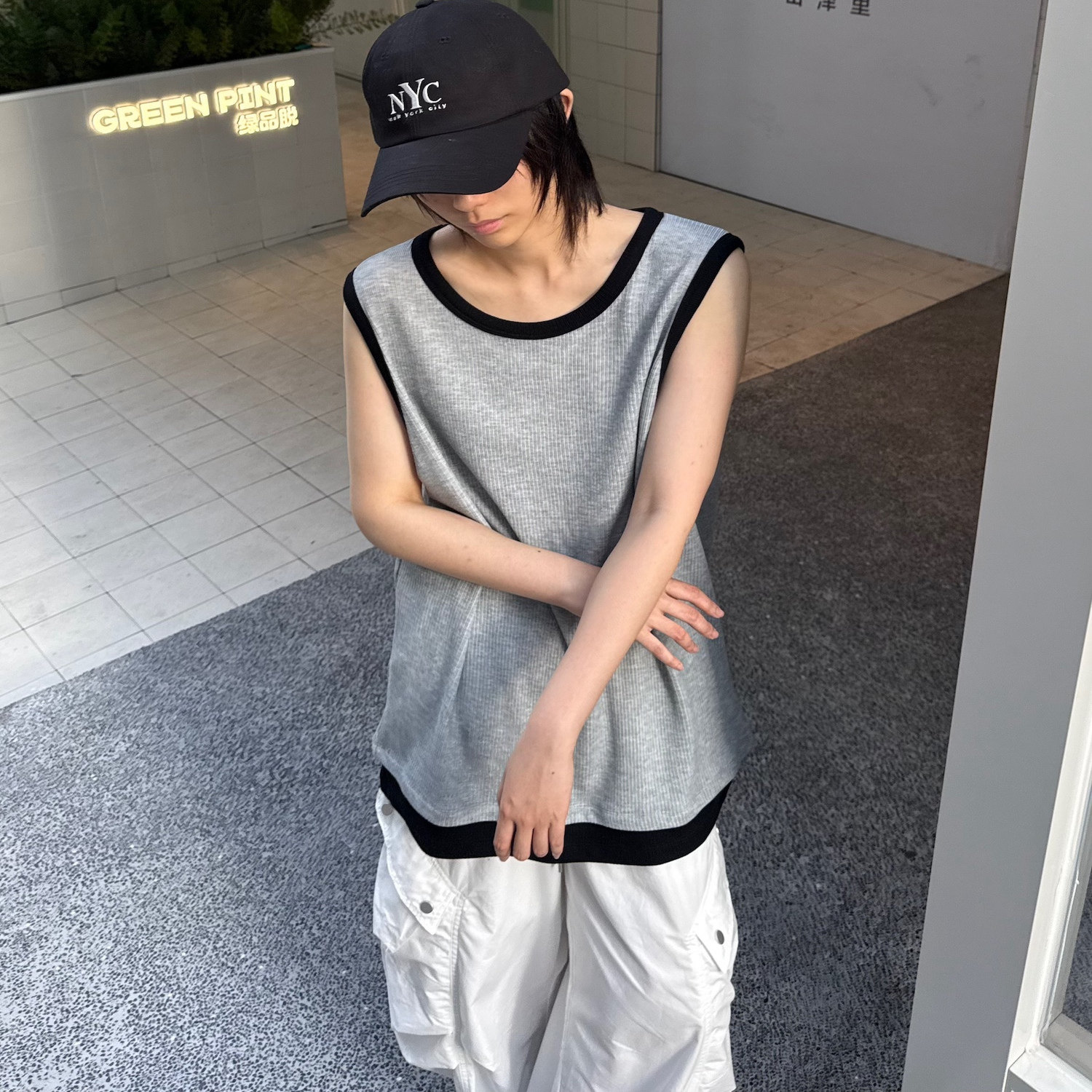 C316B2509P33夏装新款拼接撞色背心时尚宽松运动型汗背心,男装背心/马甲,电商C316