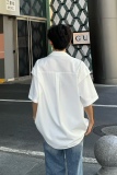 C316CS160P58夏装新款短袖衬衫白色褶皱设计时尚立体衬衣个性潮，男装T恤，电商C316