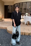 C316T1145P48夏装新款短袖polo衫时尚白色黑色个性简约T恤百搭，男装T恤，电商C316