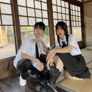 C316 CS553 P48夏装JKDK泰式校服短袖衬衫情侣装班服制服学院衬衣图片