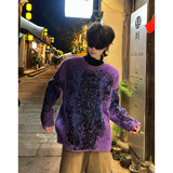 C316MY1007P108秋冬新款紫色毛衣个性针织衫时尚毛线衣线衫，男装针织衫/毛衣，电商C316