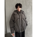 美式拼接小众棉服男冬季加厚保暖连帽外套高级感解构衍缝棉衣袄子，男装棉衣，电商C316