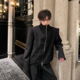 2024新款外套男高级感痞帅轻熟风短款垫肩夹克青少年ins潮牌西服，男装夹克，电商C316