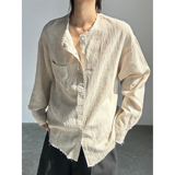 C316CS8125P68夏装新款亚麻衬衫防晒服时尚百搭长袖衬衣松弛感，男装防晒衣，电商C316