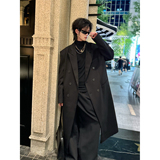 C316FY1290P138秋冬新款毛呢大衣长款时尚外套黑色潮西装领，男装毛呢大衣，电商C316