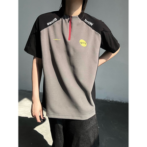 C316 T8206 P38 原版品质短袖T恤拼接撞色tee速干衣时尚运动男女图片