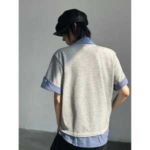 C316 XZ0101 P48特 夏装新款假两件短袖polo衫时尚百搭miu感tee图片