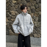 C316WT1056P128冬装新款加棉短款外套时尚呢子内里加厚棉衣灰，男装棉衣，电商C316