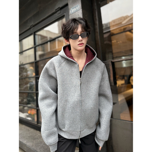 C316 JK9969 P88 春装新款撞色内里红色百搭短款连帽外套时尚夹克图片