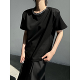 C316T2528P48夏装新款亮片设计时尚百搭短袖T恤宽松个性tee，男装T恤，电商C316