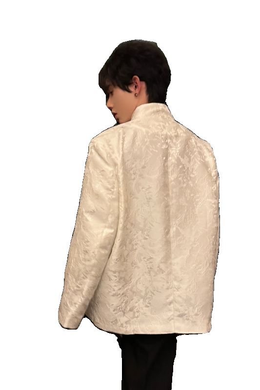 C316XZ854P158198春夏新款新中式时尚刺绣西服外套黑白,男装西服,电商C316