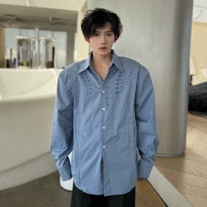 C316 CS8099 P88春夏新款长袖衬衫刺绣钉珠高品质衬衣骨脊设计,男装衬衫,电商C316