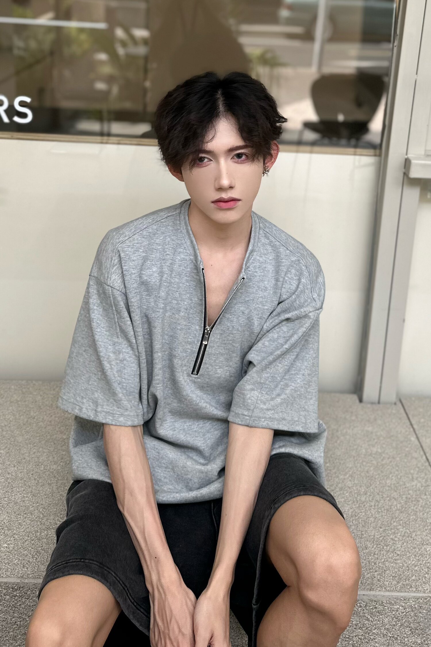 C316DX88P48夏装新款短袖T恤时尚拉链设计个性tee网红简约,男装T恤,电商C316