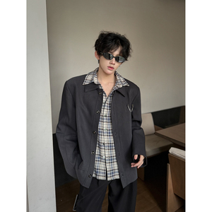 C316JK8020P118春装新款夹克衫时尚个性短款外套灰色高级感