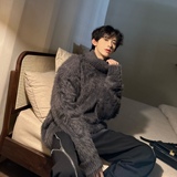 C316MY170P98冬装新款时尚高领毛衣时尚深灰色毛毛衣针织衫打底，男装T恤，电商C316