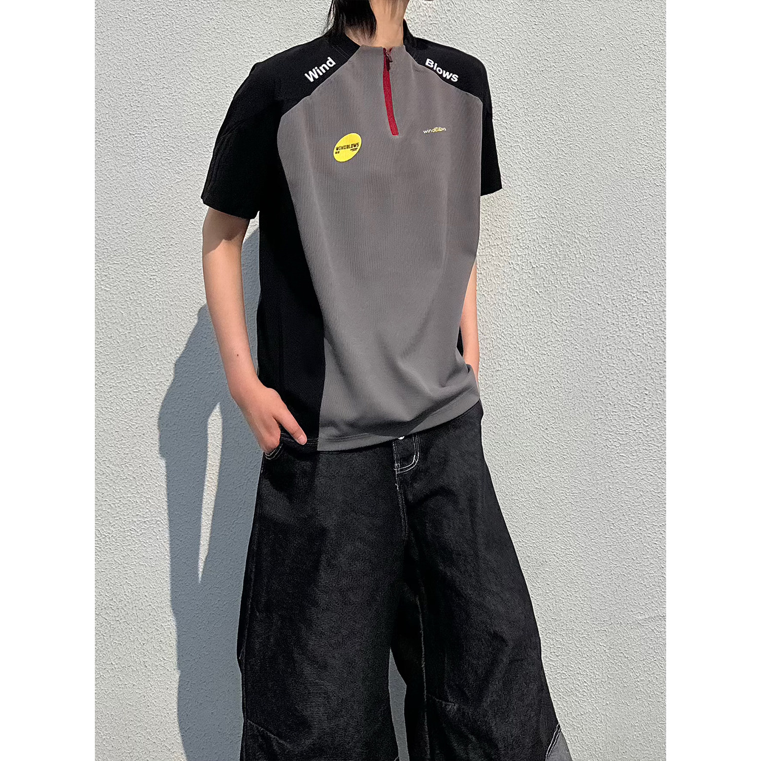 C316T8206P38原版品质短袖T恤拼接撞色tee速干衣时尚运动男女,男装T恤,电商C316