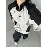 撞色拼接立领运动速干短袖男网眼boxy版型山系训练骑行球衣风t恤，男装T恤，电商C316