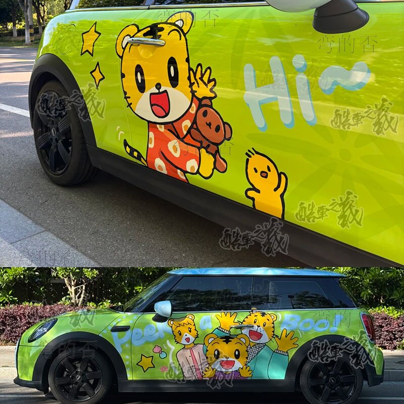 适用于宝马MINI可爱巧虎车贴个性卡通特斯拉Y老虎车身贴画拉花