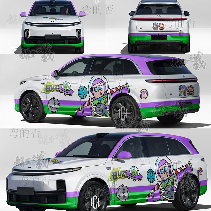 适用于理想i8 i6巴斯光年车贴膜理想MEGA卡通创意装饰彩绘定制贴
