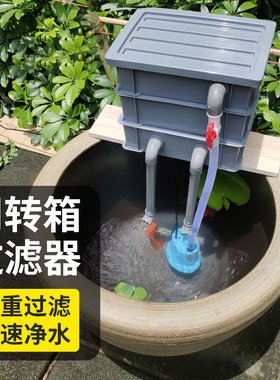 鱼缸过滤器净水循环三合一系统配件养鱼用品大全龟滴流盒周转箱箱
