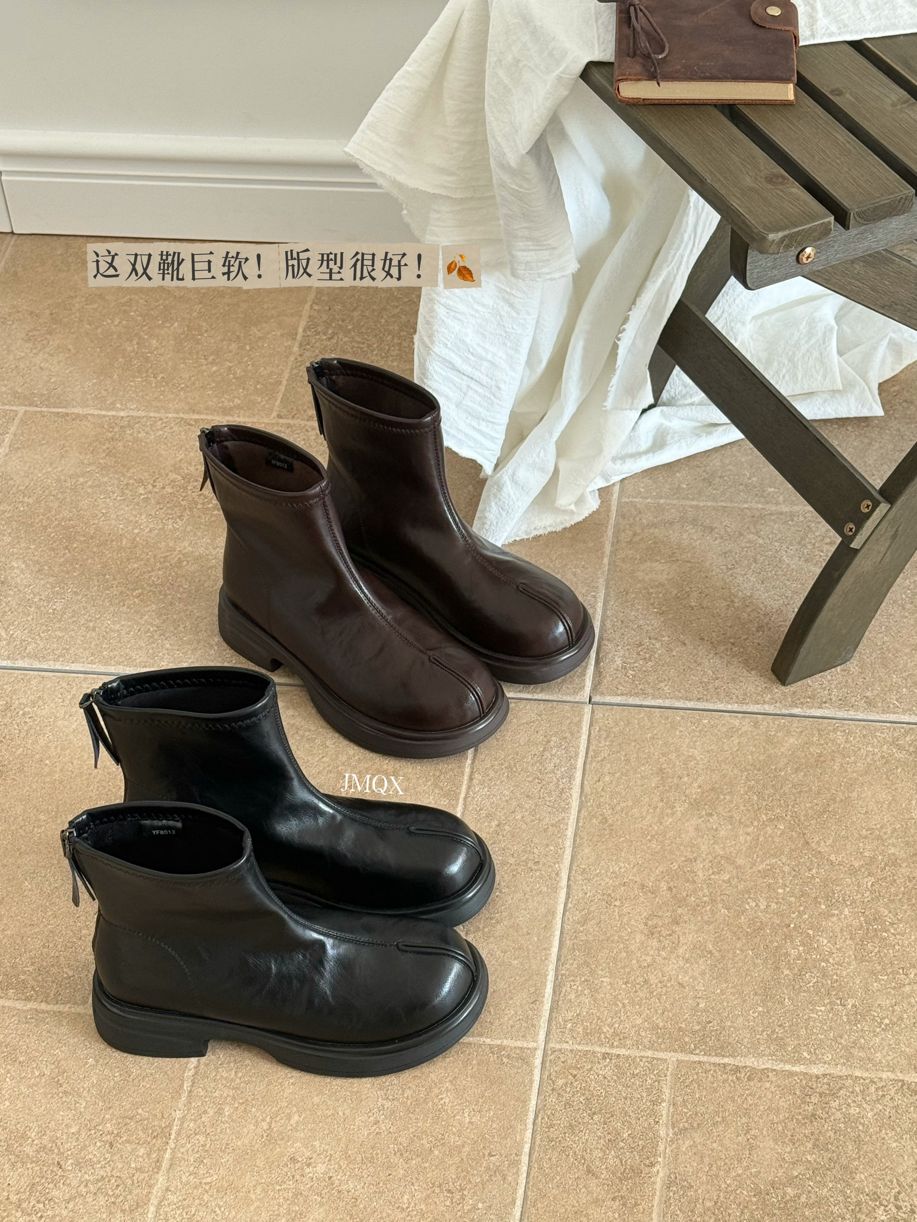 时尚厚底马丁靴女2026秋韩版百搭短筒后拉链瘦瘦靴帅气单靴短靴子