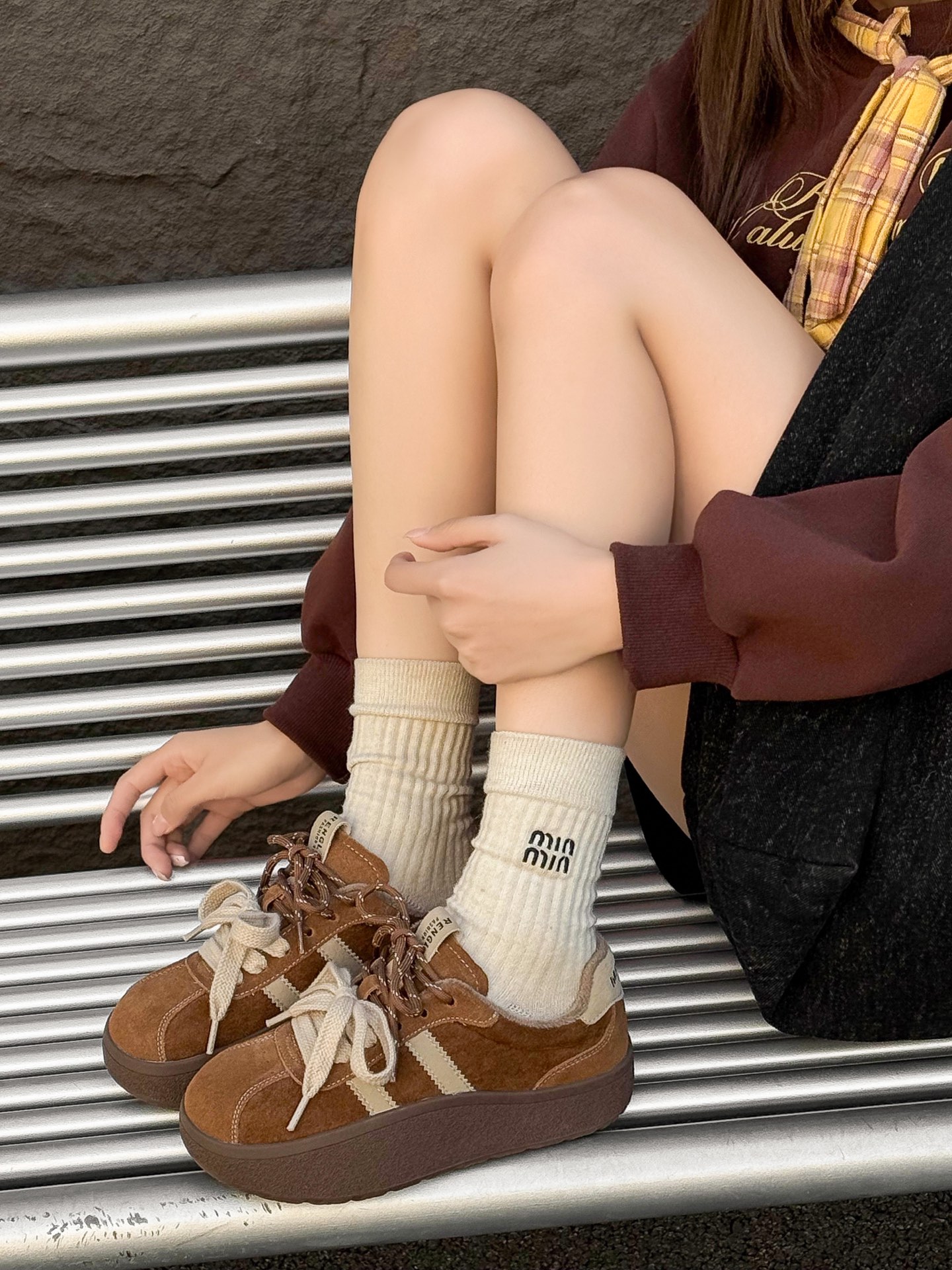 厚底真皮加绒德训鞋女2025冬款韩版百搭休闲运动鞋板鞋勃肯鞋棉鞋