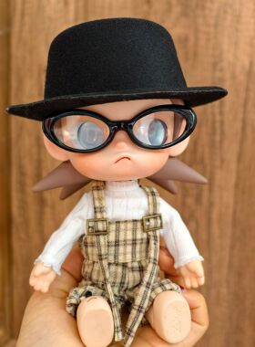 20CM嘎子姐格子背带裤花边白衫眼镜套装1/8向往Zsiga帽子穿搭潮酷