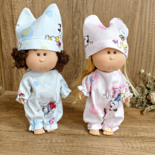 24厘米西班牙Mia土豆娃娃卡通粉蓝色连体睡衣套装 萌 土豆情侣套装