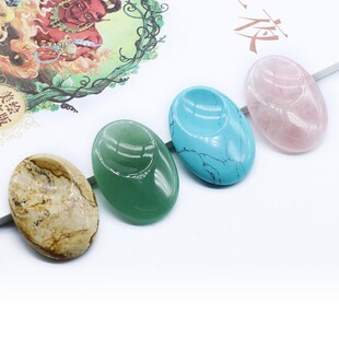 天然水晶玉石面部刮痧板虎口按摩器 忘忧石 椭圆拇指印手指刮痧片