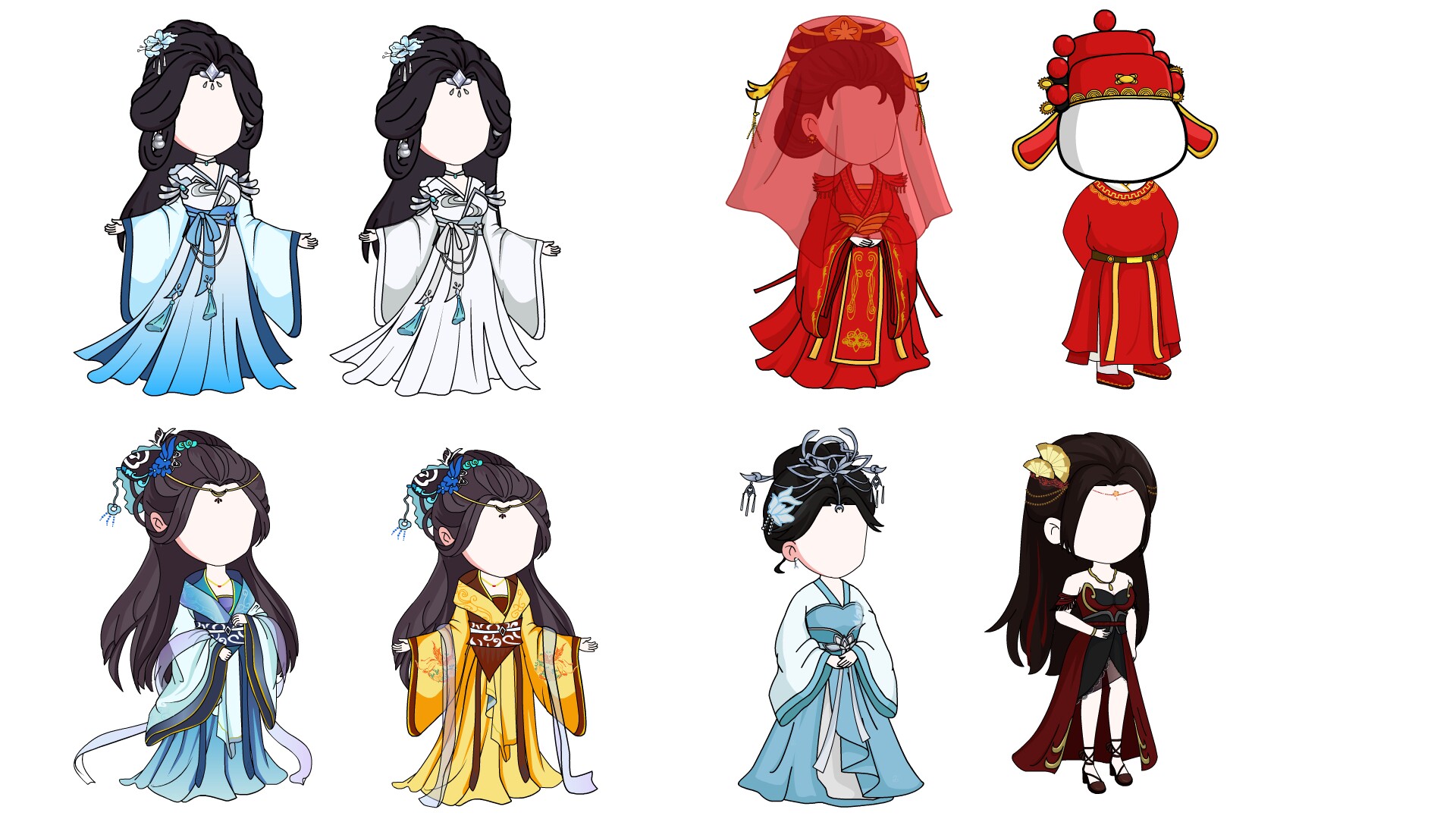 带动作古风素材分层an古代高质量历史公主皇后女人物角色素材023