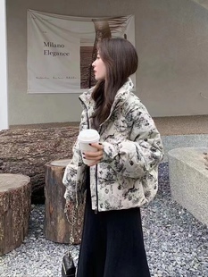 羽言最新款中国风色织面料短款小个子面包羽绒服90白鸭绒当天发货