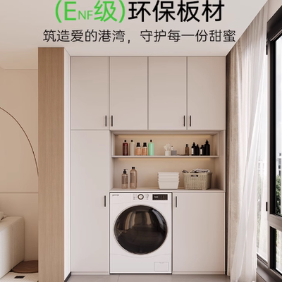 阳台储物柜靠墙鞋柜洗衣机扫地机器人置物柜收纳柜杂物柜定制