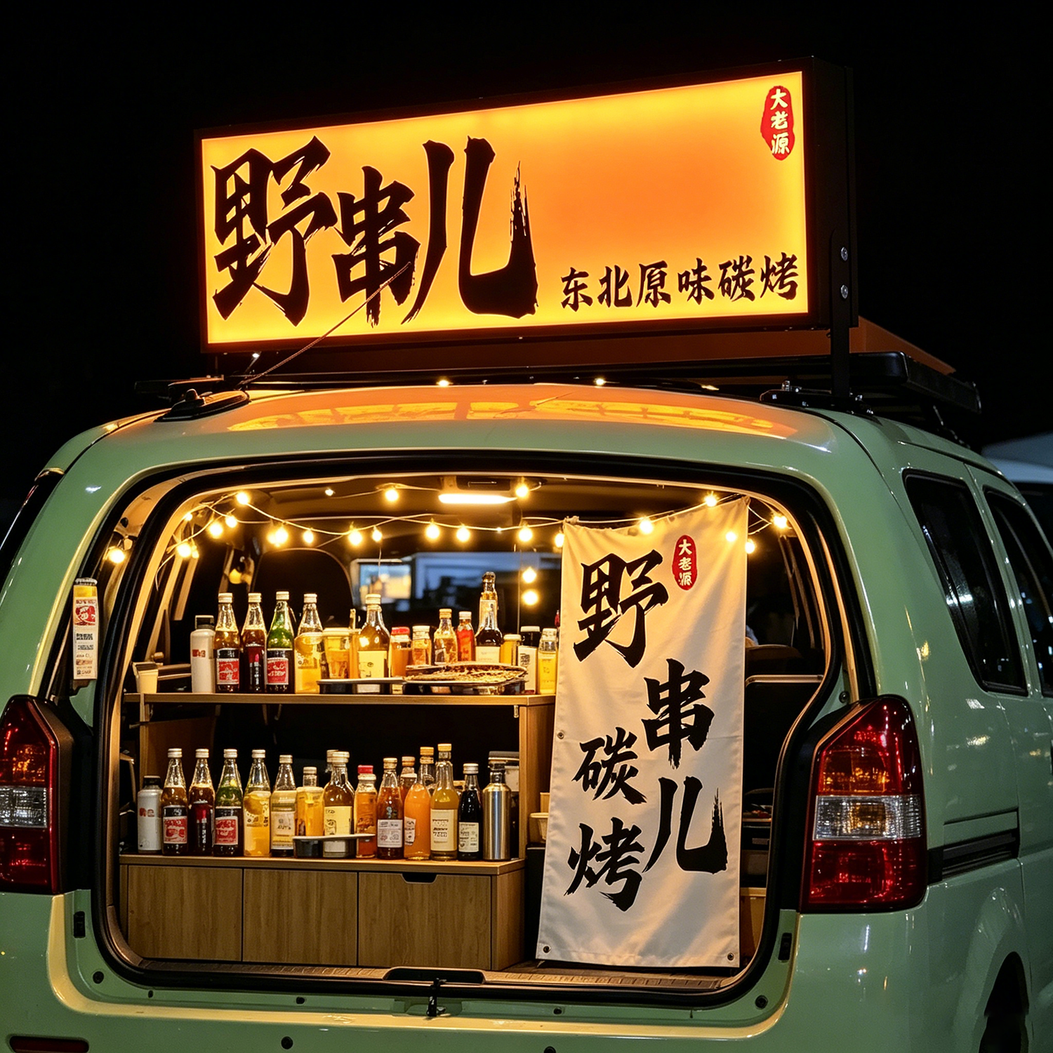 动感灯箱超亮双面发光夜市摆摊户外防水烧鸟招牌车顶磁吸广告牌