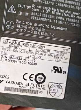 议价伺服驱动器SJDE-08APA，750W功率，三相输入输询价
