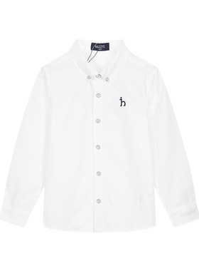 hazzys哈吉斯童装男童衬衫2023新棉质条纹长袖上衣HZQCBD50CS178