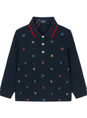 hazzys哈吉斯童装男童T恤2022新款中大童长袖POLO衫HZPQBD27CP002