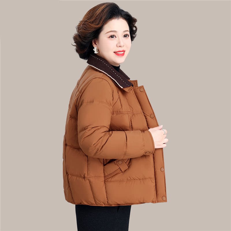 2026新款时尚短款羽绒服女冬装纯色双层翻领减龄小个子白鸭绒外套