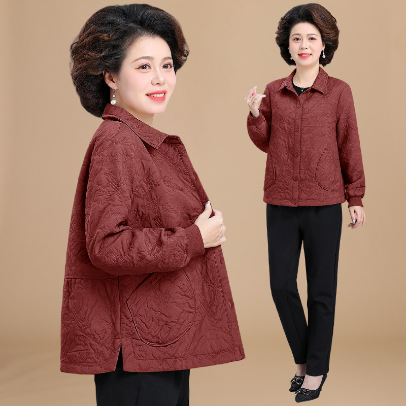 2026小个子妈妈秋装外套薄款上衣中老年人女春秋季夹克奶奶装衬衫