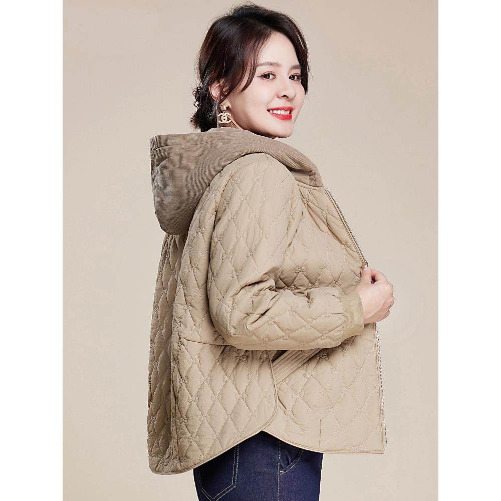 妈妈冬装轻薄棉衣外套洋气羽绒棉服2025新款中老年女士秋冬小棉袄