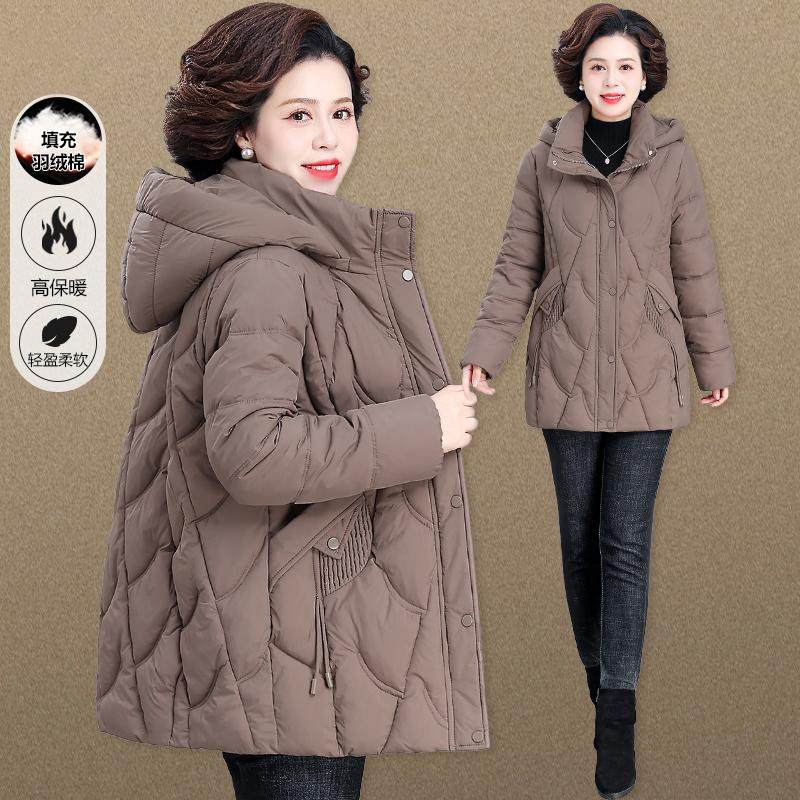 妈妈冬装棉袄大码休闲羽绒棉服时尚新款秋冬棉衣女款中老年人外套