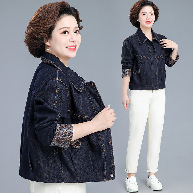 年轻妈妈秋装外套休闲牛仔夹克2025新款中老年春秋上衣时尚开衫女