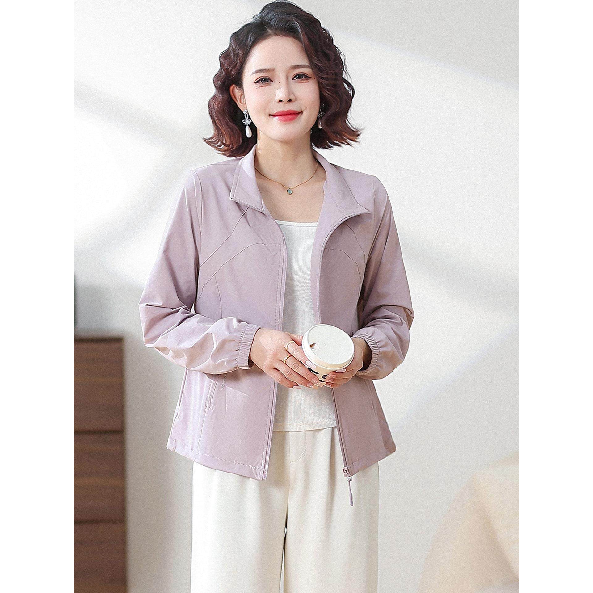 妈妈春装薄款外套时尚防晒服2026新款中老年女夏季洋气防晒衣夹克