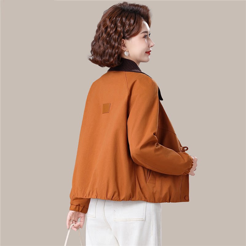 妈妈春装外套小个子休闲夹克上衣2026新款中老年女装春秋时尚风衣